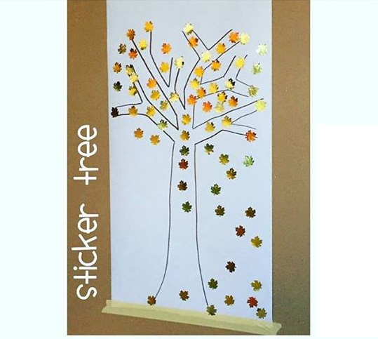 sticker tree craft for kids