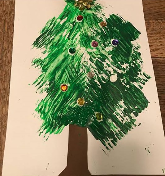 christmas fork painting ideas