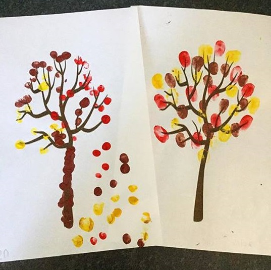 fall finger painting