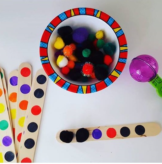 Pop sicle sticks color matching game for toddlers