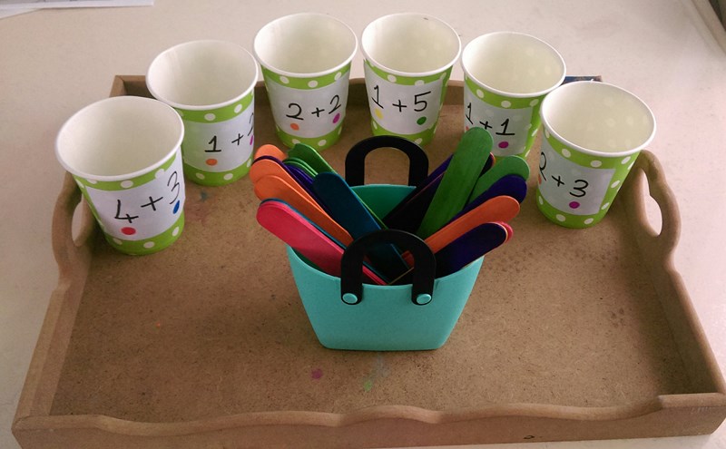 Preschool Math Activity: Number Cups